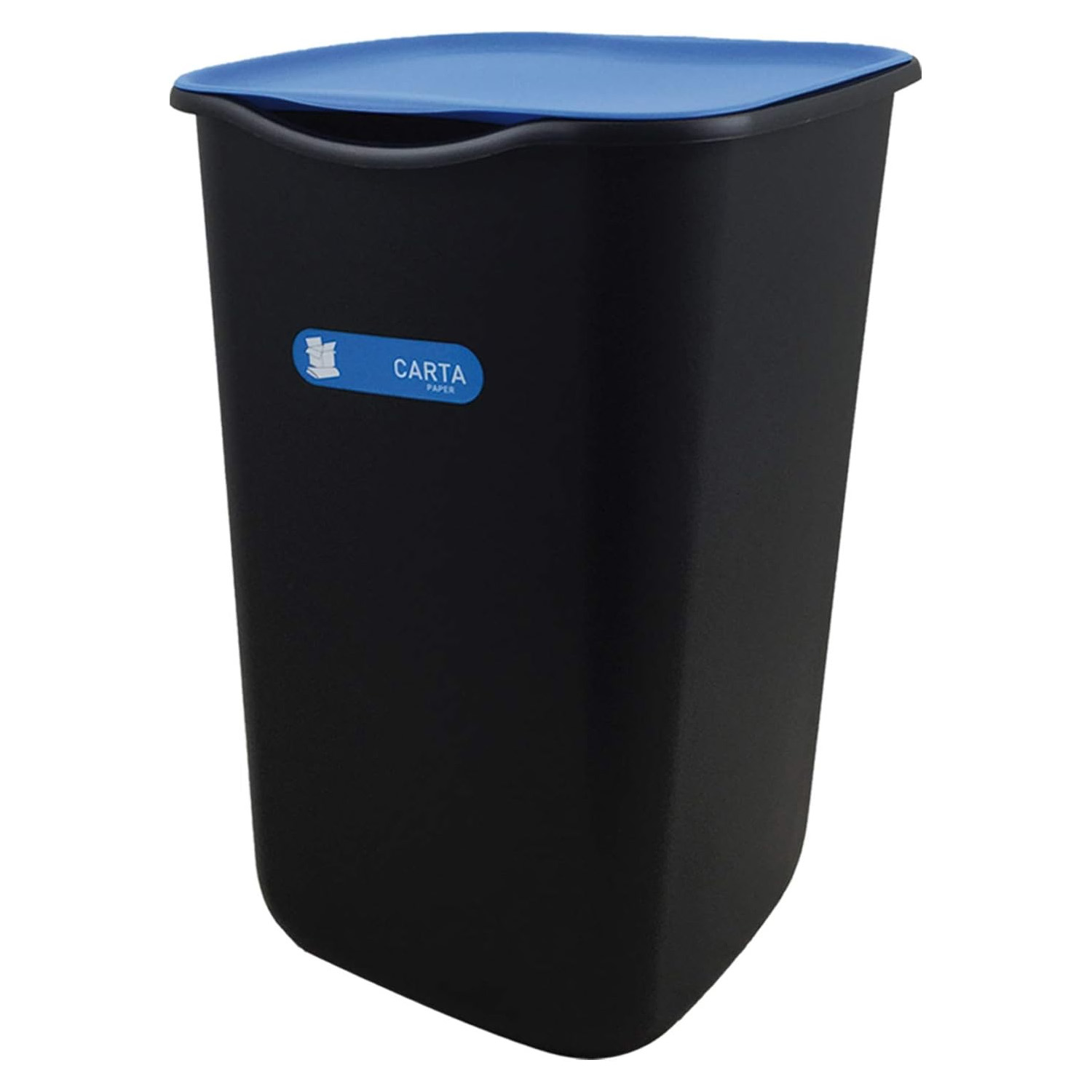 Set 3 pattumiere e bidoni 50L neri resistenti differenziata foto 5